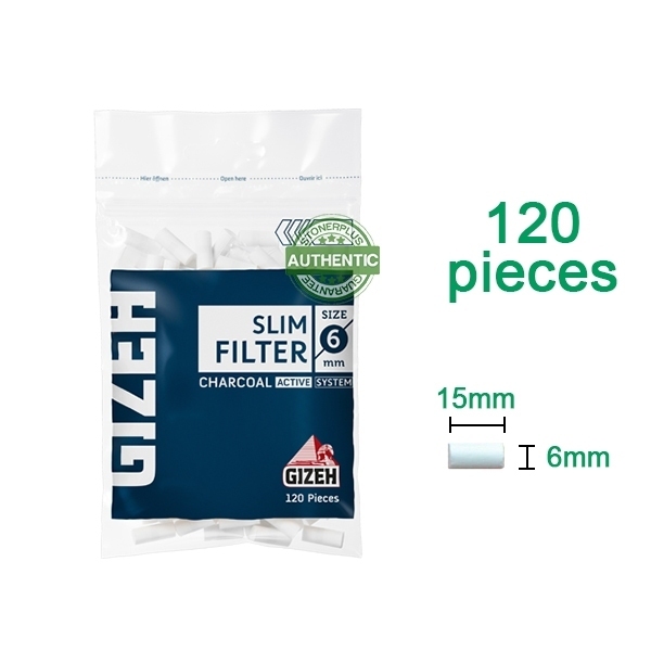 Gizeh Active Charcoal 6mm Slim Filter Tips, Buy Online