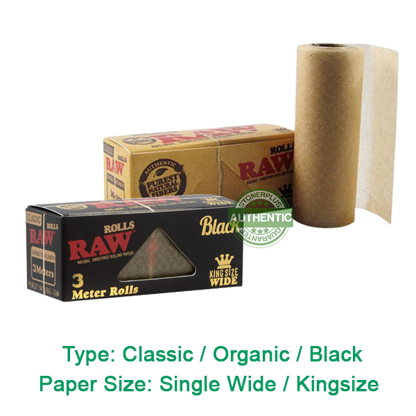 RAW Black King Size Wide Paper On A Roll